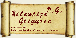Milentije Gligurić vizit kartica